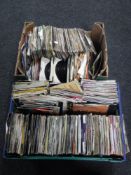 Two boxes of vinyl 45's of the 80's