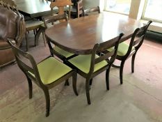 A twentieth century mahogany pedestal dining table,