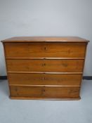 A 19th century pine four drawer chest