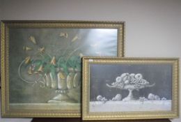 Two large gilt framed prints,