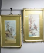 Arthur Willett : On the London Road, watercolour, signed, 40 cm x 20 cm,