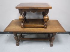 A continental oak refectory low table and an continental oak coffee table (2)