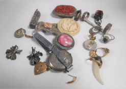 A fob watch converted to a wristwatch, silver filigree jewellery,