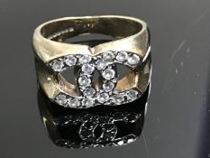 A 9ct gold Chanel dress ring, size L CONDITION REPORT: 5.