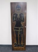 A large carved oak panel,