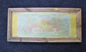 A pine framed Soupe Paysanne French advertisement