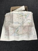 A box of Ordnance Survey maps