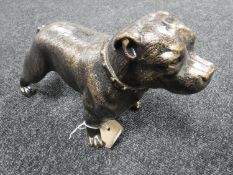A cast iron figure of a pit bull