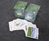 Two boxes containing Warplane collector's club cards
