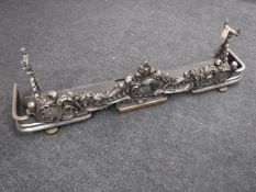 An early twentieth century cast chromed fire curb