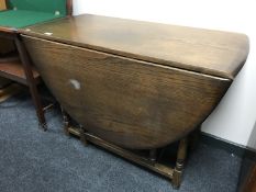 An oak gate leg table
