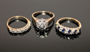 Three gold dress rings