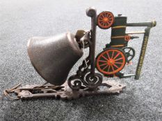 A cast iron traction engine bell