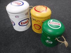 Three nested bin stools; Esso,