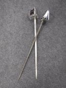 Two Indian basket handled swords