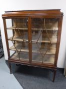An Edwardian mahogany double door display cabinet
