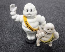 Two cast iron Michelin banks