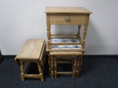 A Danish blonde oak drop leaf table,