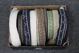 A box of vintage Silver Cross pram trim