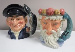 Two large Royal Doulton character jugs - Lobster Man D 6617 and Neptune D 6548