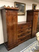 A Victorian mahogany child's sentry door wardrobe