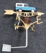A cast iron Land Rover weather vane