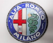 A cast iron Alfa Romeo plaque