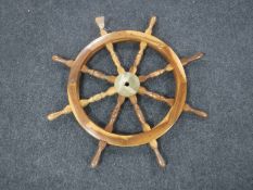 A ship's wheel CONDITION REPORT: Diameter 93cm.