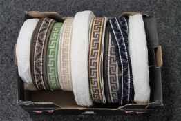 A box of vintage Silver Cross pram trim