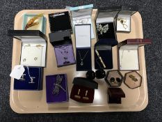 A pair of silver P & O cufflinks together with costume jewellery etc (Q)