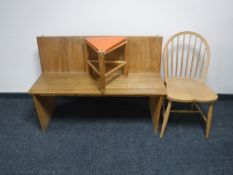 A teak kitchen bench,