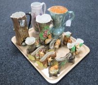 Nine Hornsea Ware vases,