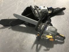Two electric chain saws - MacAllister & Ryobi carry bag
