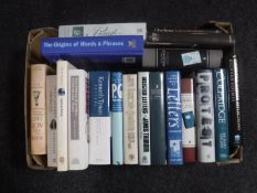 A box of hard back books - reference and selected letters