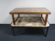 Two large late 20th century Danish tiled topped coffee tables