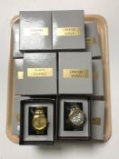 A tray of fifteen boxed Orlando gents wrist watches