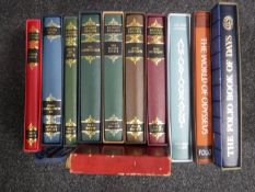 Eleven Folio Society volumes in slip covers