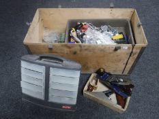 A box of RFI and Whitmore wood working planes,