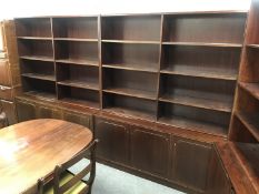 A pair of bookshelves fitted cupboards below CONDITION REPORT: Each measures 189cm