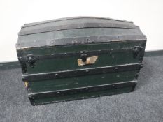 An oak bound domed topped trunk