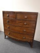 A Victorian mahogany five drawer chest