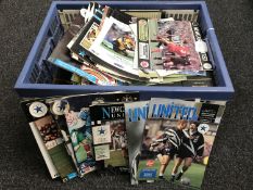 A crate of 1980's and later football programmes