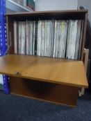 Two teak storage cabinets containing LP records - jazz,