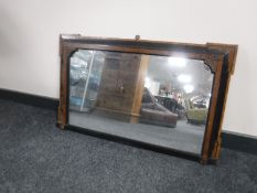 A 19th century walnut and ebonised overmantel mirror