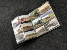 An album of postcards relating to trains