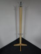 A contemporary hat and coat stand