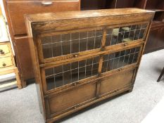 An Edwardian oak bureau bookcase