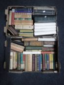 Two boxes of late 19th century and 20th century volumes - novels,