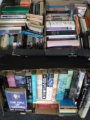 Three boxes of hard back and paper back novels