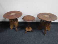 Three Eastern occasional tables